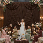 40x10FT Backdrop Curtains with Rod Pockets - Wrinkle Free Photo Stage Backdrop 8 Panels Curtains Drapes for Photography Wedding Party Baby Shower Decorations (Brown) - Image 7