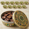 LOVENSPIRE Meenakari Stainless Steel Storage Box with Lid (1 Kg) Decorative Round Indian Food Container for Sweets, Kitchen Items & Return Gift Favors Pack of 12 by LOVENSPIRE