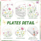 Wildflower Party Decorations, Paper Plates Napkins Cups Serve 50,Watercolor - Image 2