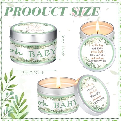MTLEE Eucalyptus 24 Pcs Baby Shower Party Favors Candles Lavender Scented Baby Shower Favors for Guests Rustic Tealights Candles Gender Reveal Return Gifts(Sage Green, 1.2 oz) - Image 2