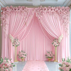 16x10FT Baby Pink Backdrop Curtains for Wedding Parties, Wrinkle Free Polyester Photography Backdrop Drapes for Wedding Baby Shower Birthday Parties Stage Background Stand Decorations 4x10ft,4 Panels - Image 7