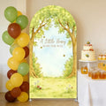A Little Honey is on The Way Baby Shower Arch Backdrop - Bee/Honeycomb/Jungle Themed Watercolor Party Banner, Photo Booth Background for Newborn Celebration Decor (Twin Trees,7.2FT) by Unknown