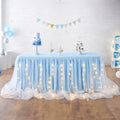 leegleri Baby Blue Tulle Tutu Table Skirt for Baby Shower Wedding and Birthday Party,LED Table Skirt for Rectangle Table (9 ft Table Skirt) by LeegleriTableSkirt