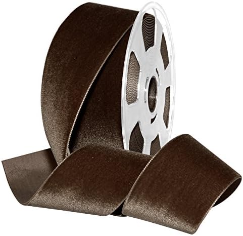Morex Ribbon Nylon, 2 inches by 11 Yards, Espresso, Item 01250/10-539 Nylvalour Velvet Ribbon 2" x 11 yd by MorexRibbon