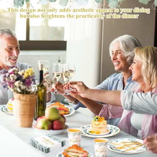 Pickmesh 400 Pcs Sage Green Farewell Party Supplies Paper Plates Serve 50 - Image 4