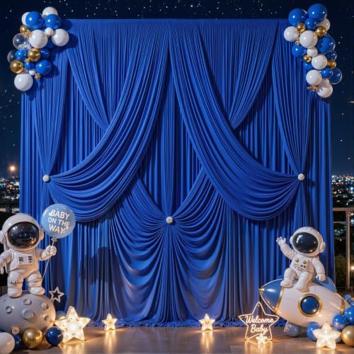 20ft x 10ft Royal Blue Backdrop Curtains, 4 Panels Drapes for Backdrop - Image 2