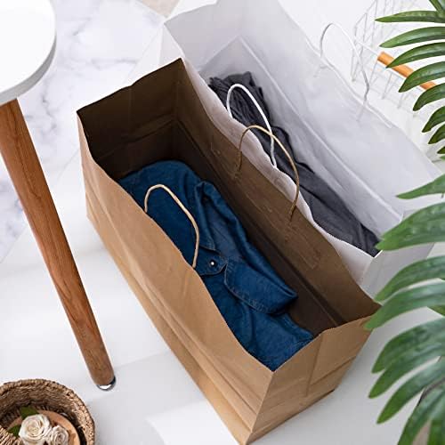 Eupako 16x6x12 Brown Paper Bags 50 Pack, Kraft Gift Bags with Handles - Image 5