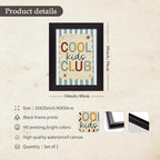 Vintage Framed 16x20 inch Trendy Preppy Blue Striped Wall Art Cool Kids Club Quotes Poster Modern Funny Toddler Canvas Prints for Kids Playroom Bedroom Wall Decor - Image 2