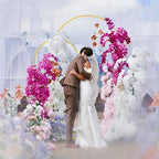 Asee'm Gold Metal Wedding Arch Backdrop Stand Set of 2 (7.2FT, 6FT) - Image 5