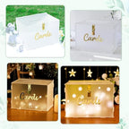 OurWarm Frosted Acrylic Wedding Card Box with String Light, Large Gift Card Box Holder for Wedding Reception, Honeymoon Fund Envelope Money Boxes for Party Graduation Baby Shower Birthday Decorations - Image 6