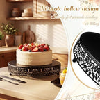 Wenqik 16 Inch Black Cake Stand Set Metal Round Cake Dessert Stand, Wedding - Image 3
