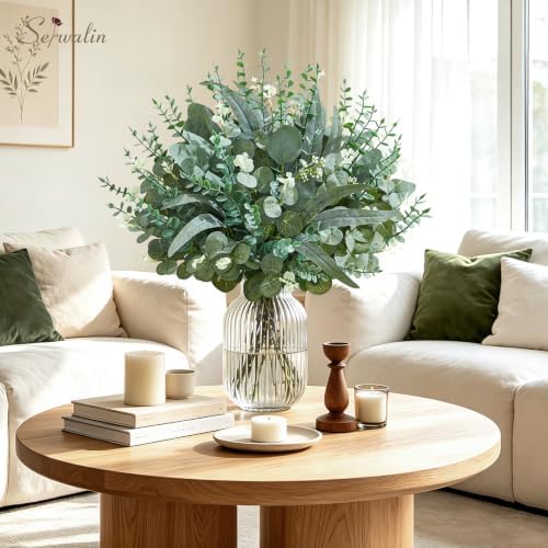 Serwalin 180 Pcs 7 Kinds Mixed Artificial Eucalyptus Stems Faux Greenery - Image 5