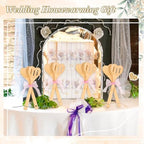 Reallnaive 24 Pcs Bamboo Spatula Wooden Kitchen Utensil Bulk 12''wood Spoon Spatula for Cooking with Ribbon Bridal Baby Shower Game Prize Wedding Party Favors Housewarming Gift (Heart Style) - Image 4