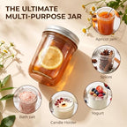 Accguan 8oz Mason Jars,24 Pack Regular Mouth Glass Jars with Separable Lids - Image 5