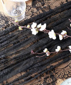 Black Lace Table Runner Fabric 6Pcs 30 x 120 Inch Rustic Vintage Kitchen - Image 4