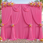 6 Panels Hot Pink Backdrop Curtains - Wrinkle Free Fabric Backdrop Curtain for Photoshoot, 10FT Wedding Party Photo Backdrop Drapes for Birthday Baby Shower Photography Stage Background Decorations by Shillance