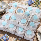 MTLEE 24 Pcs Baby Shower Candle Party Favors for Guests Blue Footprints Scented Candles with Bow Gift Box Ribbon Cute Feet Shaped Return Gifts Keepsakes for Baby Shower Gender Reveal Party Supplies by MTLEE