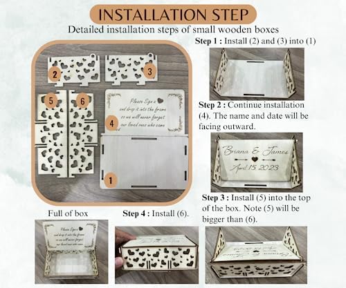 Personalized Baby Shower Guest Book Alternative Wooden Bear Drop Box - Image 7