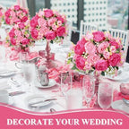 8 Bundles Artificial Peony Centerpiece Flowers,Pink Series - Image 4