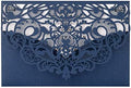 FOMTOR Laser Cut Wedding Invitation Cards Set w/Envelopes & Inserts & Seals – for Wedding, Bridal Shower, Graduation, Birthday Party, Engagement, Anniversary Blue 50Pcs by FOMTOR