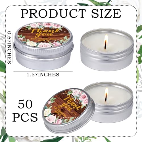 MTLEE 50 Pcs Wedding Candles Gift Favors for Guests 1 oz, Vintage - Image 4
