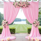 10ft x 8ft Wrinkle Free Pink Backdrop Curtain Drapes, Thick Polyester Baby Pink Backdrop for Girls Birthday Wedding Party Background Baby Shower - Image 3