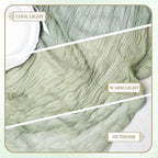 Le courant 12pcs 10Ft Cheesecloth Table Runner, Rustic Boho Gauze Cheese Cloth Runner Table Runner for Weddings Bridal Baby Shower Birthday Holiday Parties Home Decor, Sage Green - Image 7