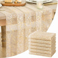 Artoid Mode 6-Pack Gold Gauze Champagne Table Runner 10FT, Glitter Metallic Foil Sheer Dining Wedding Anniversary Holiday Birthday Table Decor for Home Party by ArtoidMode