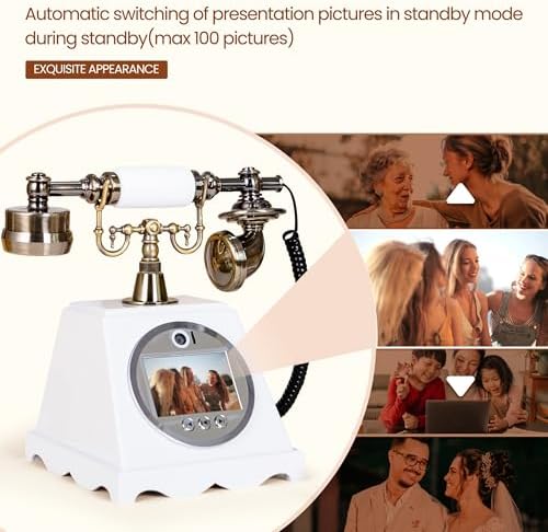 Video Audio Guest Book Wedding Phone,1080P HD Video Phone Guestbook, Preserve Your Special Occasions, Ideal for Wedding Bridal Shower, Birthday, Graduations, Baby Shower(Retro White) - Image 6
