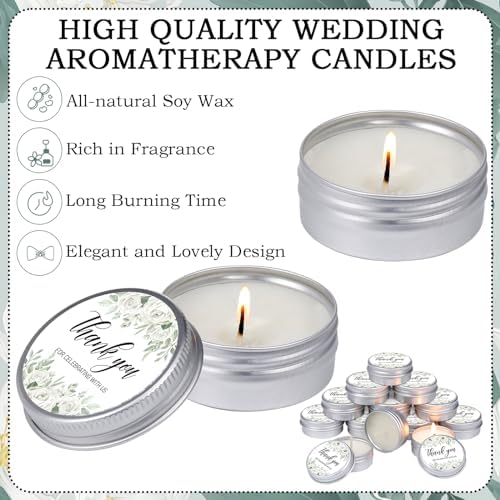MTLEE 50 Pcs Wedding Candles Gift Favors for Guests 1 Oz, Green Leaves - Image 4