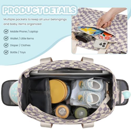 Pritent Baby Diaper Bag Tote,Waterproof Maternity Breast Pump Bags for Mom - Image 5