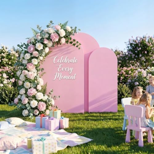 6,6.6,7.2FT Set of 3 Matal Arch Backdrop Stand with Cover (Pink) - Image 5