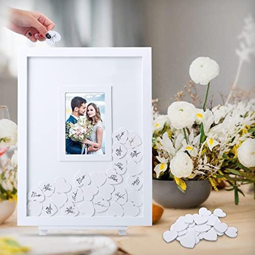 Wedding Guest Book, Wedding Guest Book Alternative with Wooden Hearts, Wedding Book for Guests Guest Book Wedding Reception for Wedding Anniversary Baby Shower Birthday Party - Image 6
