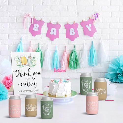 SiliFine 37 Pcs a Baby Is Brewing Can Coolers Baby Shower Party Favors - Image 5