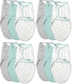 SwaddleMe by Ingenuity Easy Change Baby Swaddle in Size Small/Medium, 0-3 Months, 7-14 Pounds, 12-Pack with Easy Change Zipper - Little Bees by SwaddleMe%C2%AE
