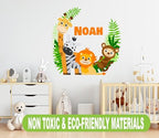 Jungle Animals Custom Name Wall Decal - Baby Safari Animals Series Theme Wall Art Decal - Wall Decal for Nursery Bedroom playroom Decoration (Wide 30"x26" Height) - Image 6