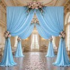 30x10ft Blue Backdrop Curtain Panels for Parties - Wrinkle Free Polyester Photo Curtain Backdrop Wedding Back Drop Fabric Drapes for Party Decorations Background for Photography - Image 2