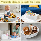 8 Pack Small Woven Baskets with Gift Bags & Ribbons & Cards, Cotton Rope Durable Storage with Handles 12"x8"x5" Empty Gift Baskets for Mother's Day, Baby Showers, Birthdays & Raffle (White) - Image 6