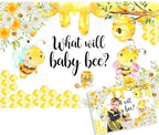 Bee Baby Shower Backdrop What Will Baby Bee Gender Reveal Background Floral Honeycomb Baby Shower Newborn Party Decoration Photo Backdrop Cake Table Banner Wall Decor 10x7ft by OERJU