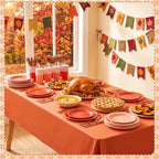 Mimorou 177 Pcs Fall Orange Paper Plate Napkin Party Supplies for 25 Guest - Image 5