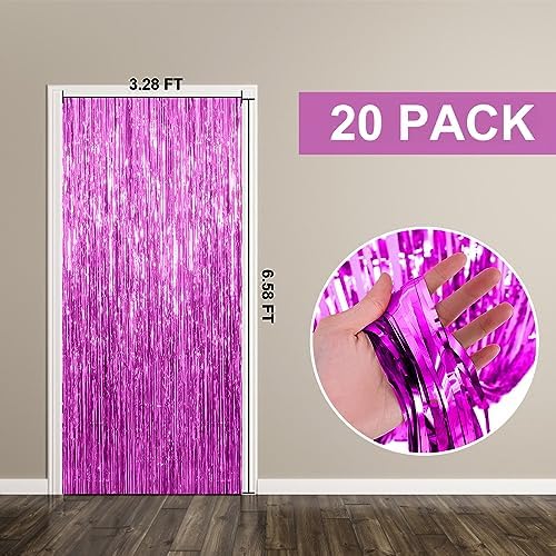 20 Pack Foil Curtain Backdrop Metallic Tinsel Foil Fringe Curtains Photo Booth Props for Birthday Wedding Engagement Baby Shower Bachelorette Christmas Holiday Celebration Party Decorations - Image 7