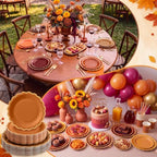 Zhehao 150 Pcs Autumn Paper Plates Napkins Serves 50 - Image 6