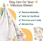 KooKooBaby Baby Monthly Milestone Blanket - 47x47 Premium Fleece Milestone Blanket for Baby Girl and Boy - Safari Animals Monthly Baby Milestone Photo Background with Felt Circle Marker - Image 5