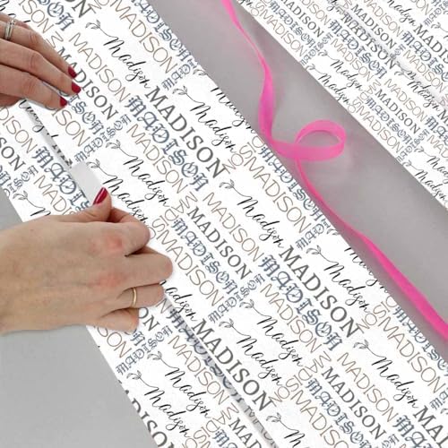 AOFUN Personalized Name Text Custom Wrapping Paper Picture Personalized Gift Wrap Paper Custom Wrapping Paper Picture Custom Name Wrapping Paper 3 Rolls 58"" x 23"", Style 23 - Image 4