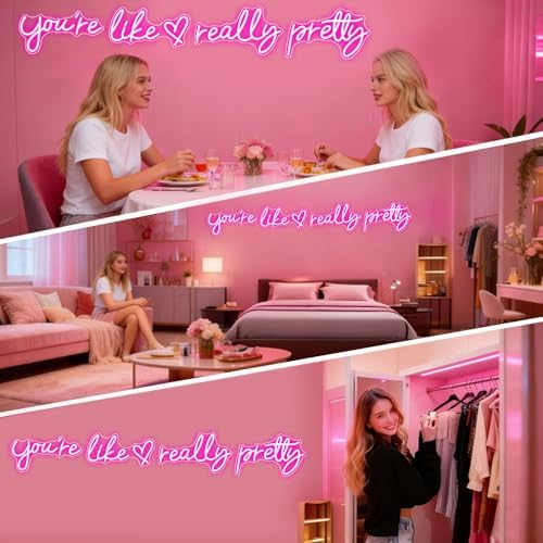 You're Like Really Pretty Neon Sign for Wall Decor (Hot Pink, 88.2in) - Image 6