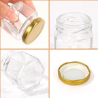 2 oz 30 Pack Mini Glass Honey Jars with Wood Dippers & Gold Lids - Image 3