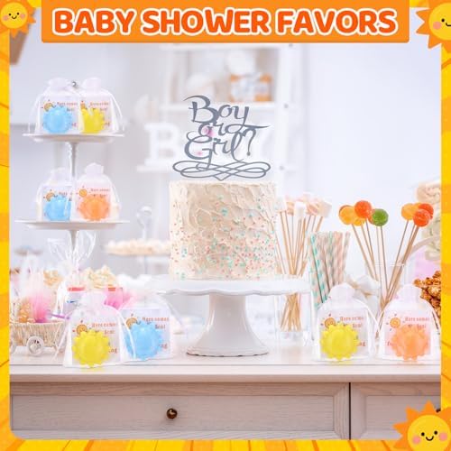 Leelosp 50 Sets Here Comes The Son Baby Shower Soap Favors Sunflower Shape - Image 5
