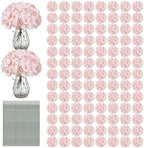 Auihiay 204Pcs Pink Hydrangea Artificial Flowers Bulk, Silk Hydrangeas by Auihiay