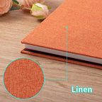 Large Photo Album Self Adhesive 4x6 5x7 6x8 8x10 Pictures Scrapbook Magnetic Album DIY Scrap Book 60 Sticky Pages Linen Cover DIY Photo Album with A Metallic Pen and DIY Accessories(Orange) - Image 5