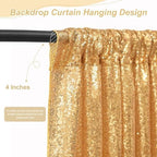 Gold Sequin Backdrop Curtain 2 Pcs 5FTx10FT Panels Stage Background for Wedding Party Drapes Decorations - Image 2